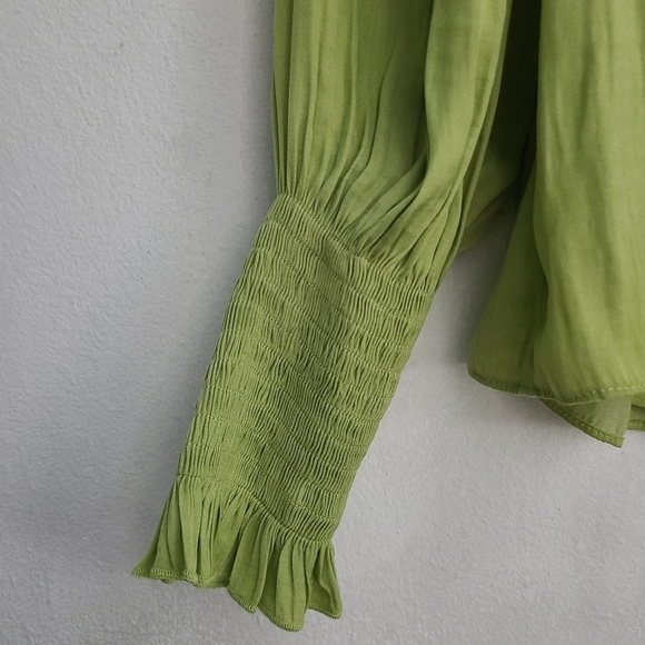 Rebecca Taylor Tie Neck Sateen Blouse - Picture 8 of 9